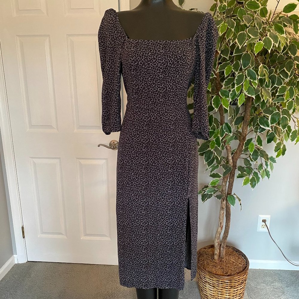 Blue and Black Leopard Print A&F dress - L